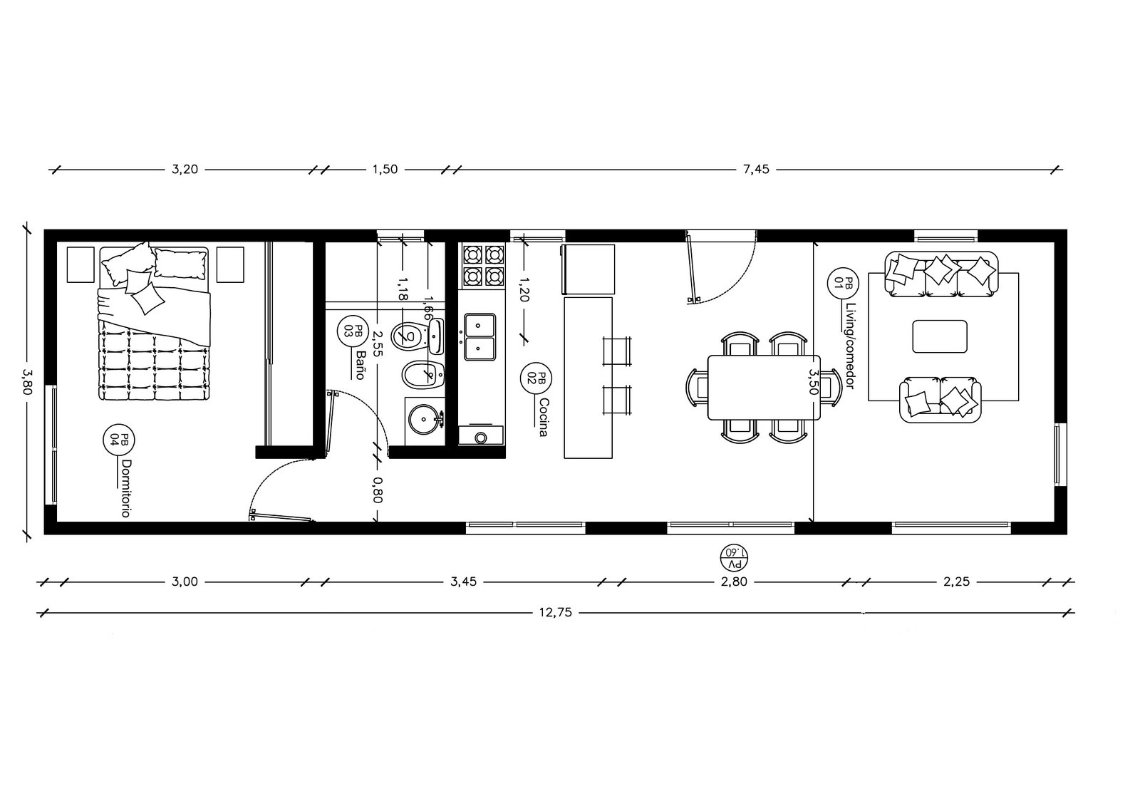 Vivienda 1 Habitación